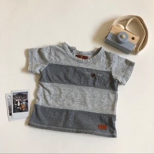 7 For All Mankind Tee Shirt Top Striped Grey Boy